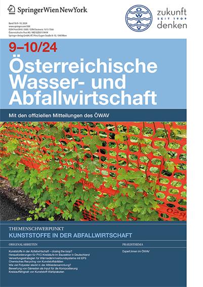 Cover Zeitschrift ÖWAW, Heft 9-10/2024, Schwerpunkt Kunststoffe in der Abfallwirtschaft