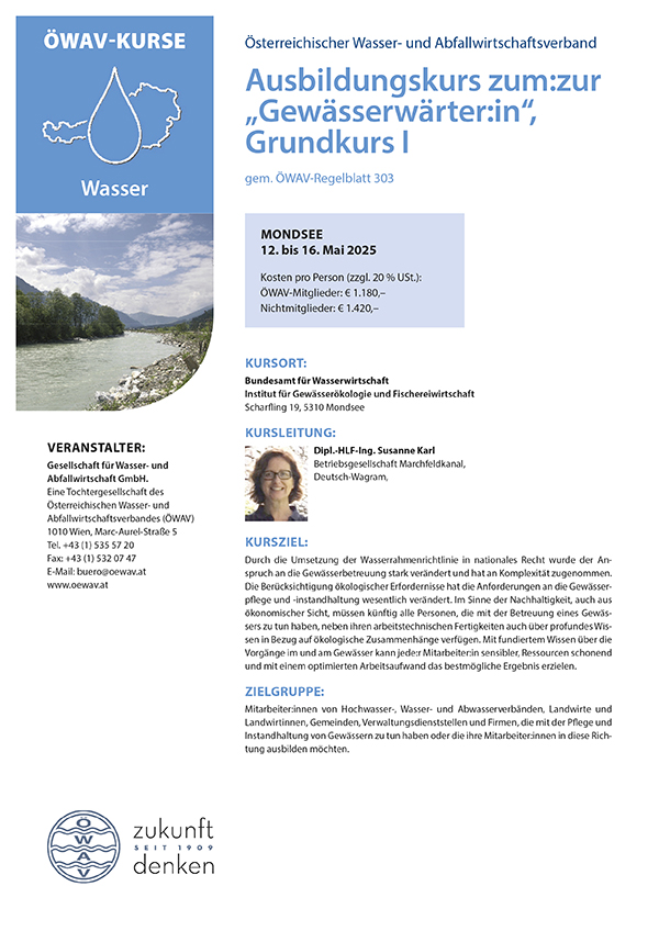 Cover Kursfolder Grundkurs eins zum:zur Gewässerwärter:in