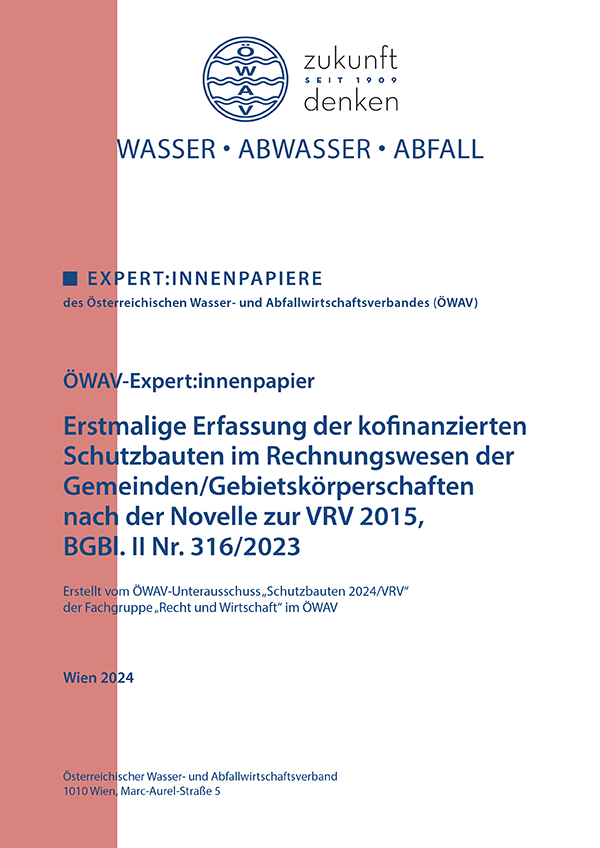 Cover ÖWAV-Expertinnenpapier Erfassung der kofinanzierten Schutzbauten im Rechnungswesen der Gemeinden