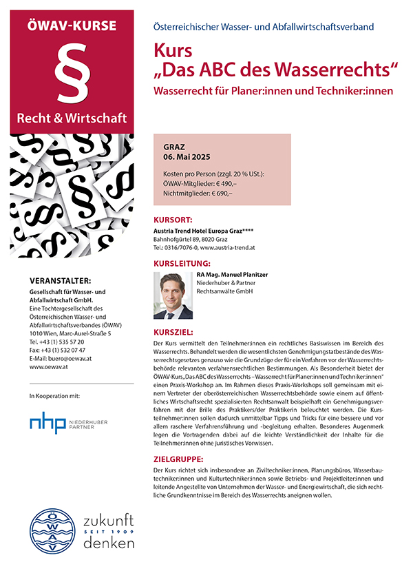 Cover Kursfolder ABC des Wasserrechts
