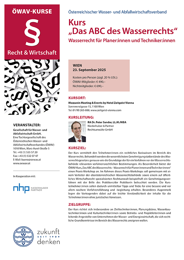 Cover Kursfolder ABC des Wasserrechts
