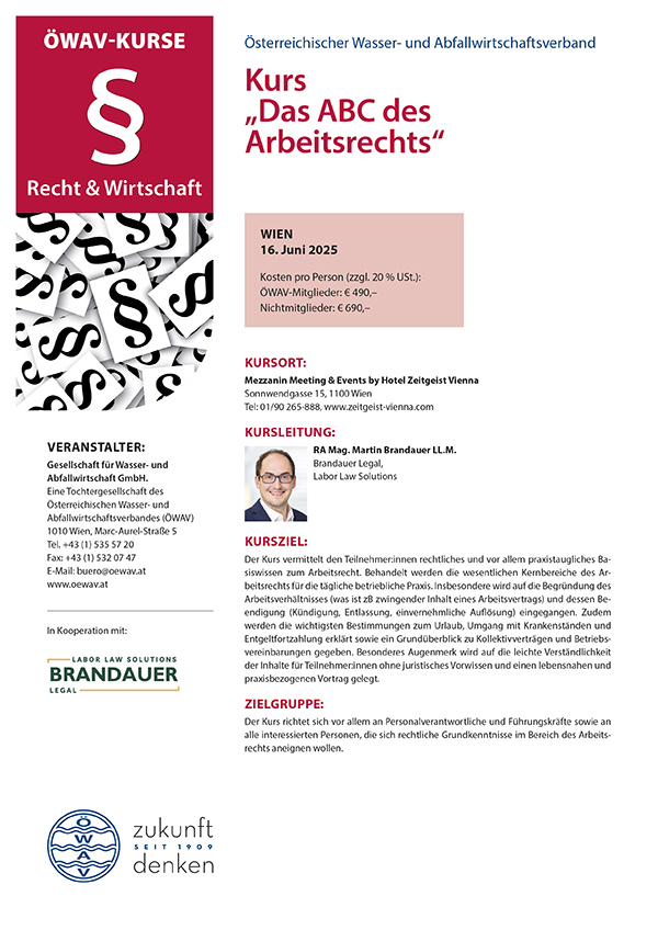 Cover Kursfolder ABC des Arbeitsrechts