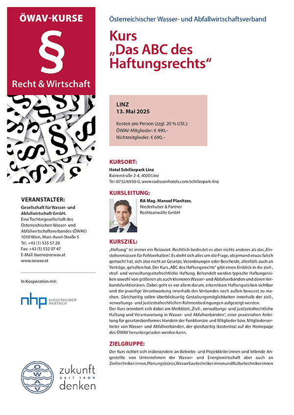 Cover Kursfolder ABC des Haftungsrechts
