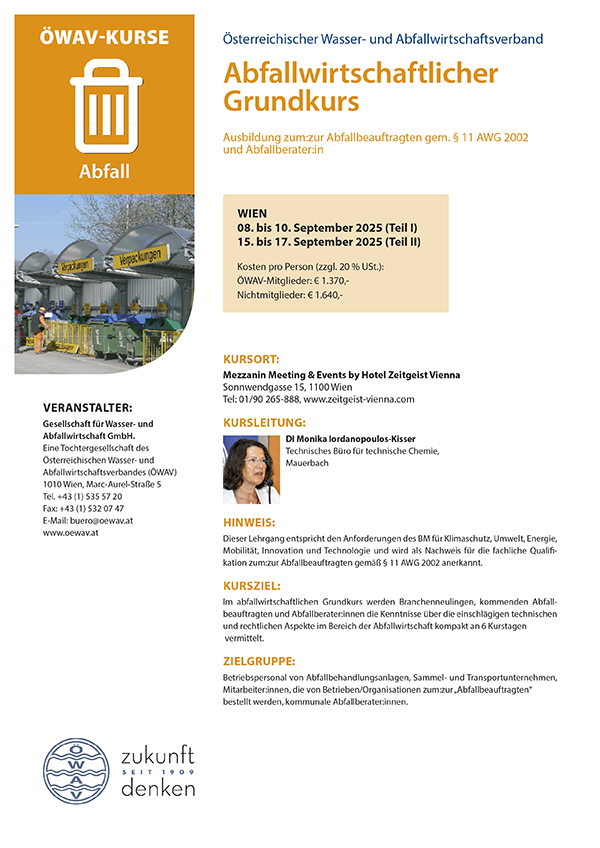 Cover Kursfolder Grundkurs Abfallwirtschaft