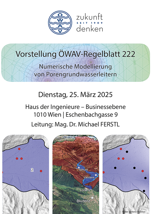 Cover Seminarfolder Vorstellung ÖWAV-Regelblatt 222 Porengrundwassermodellierung