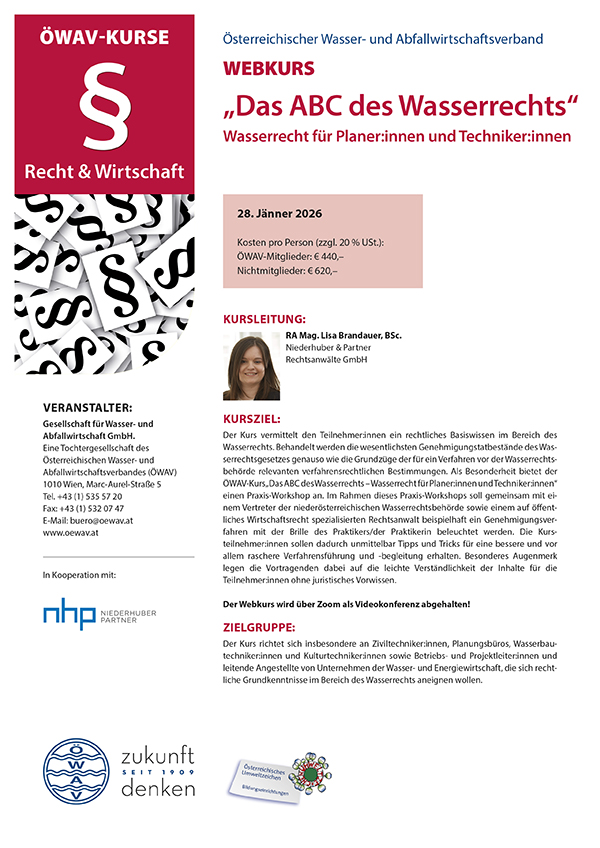 Cover Kursfolder Webkurs ABC des Wasserrechts