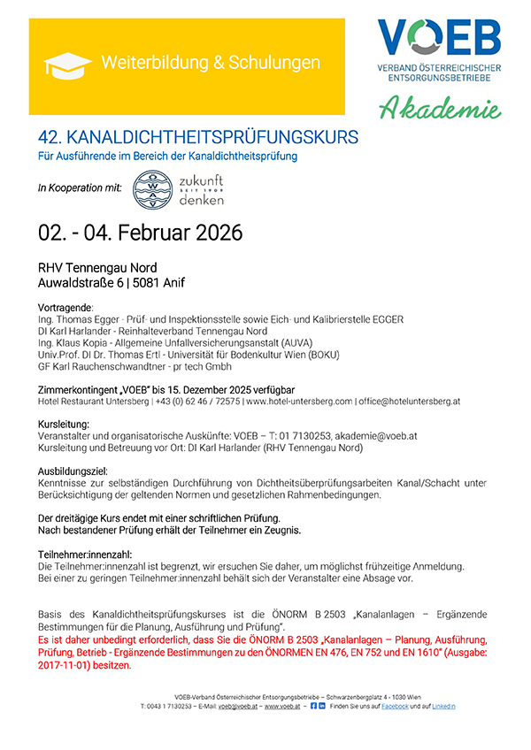 Das Bild zeigt die erste Seite des Kursprogramms