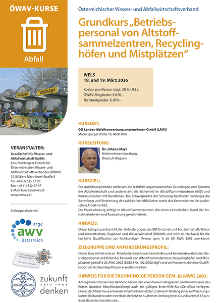 Cover Kursfolder Altstoffsammelzentren