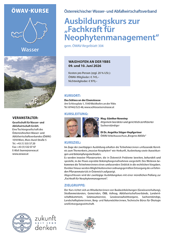 Cover Kursfolder Fachkraft für Neophytenmanagement