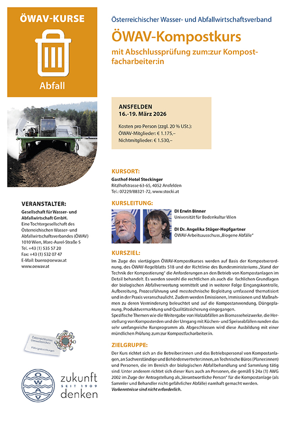 Cover Kursfolder Ausbildung zum:zur Kompostfacharbeiter:in