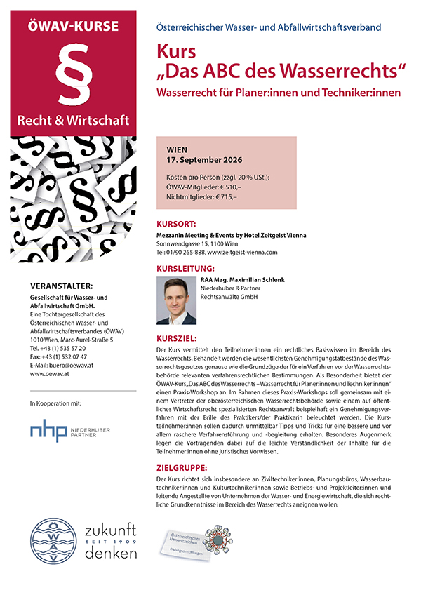 Cover Kursfolder ABC des Wasserrechts
