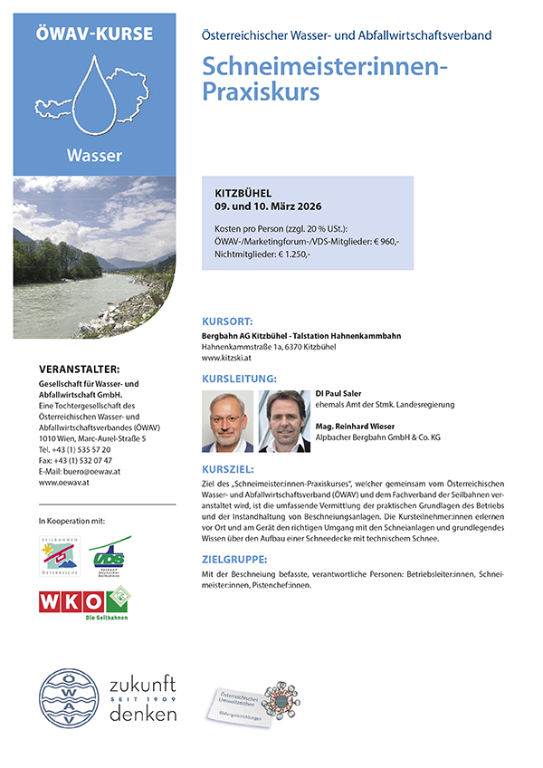 Cover Kursfolder Praxiskurs für Schneimeister:innen