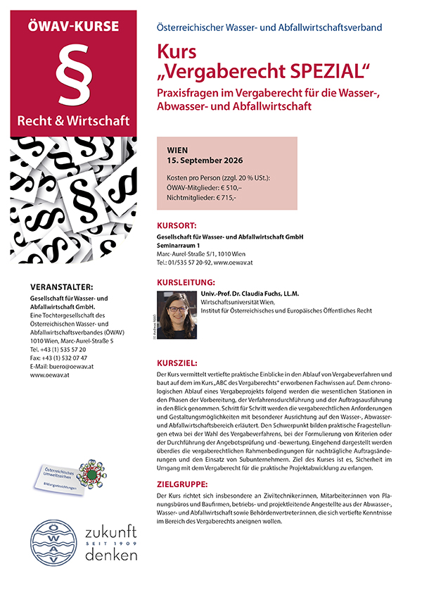 Cover Kursfolder Vergaberecht spezial
