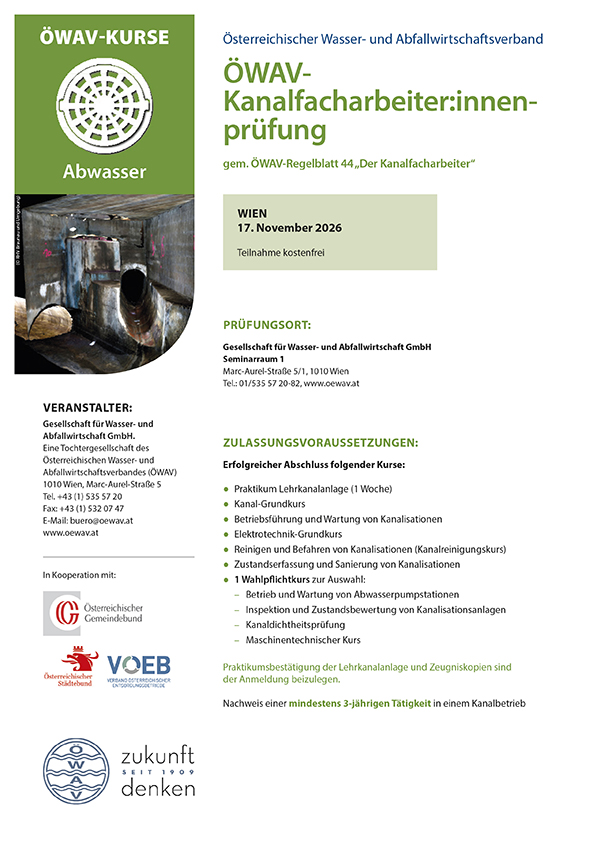 Cover Kursfolder Kanalfacharbeiter:innenprüfung