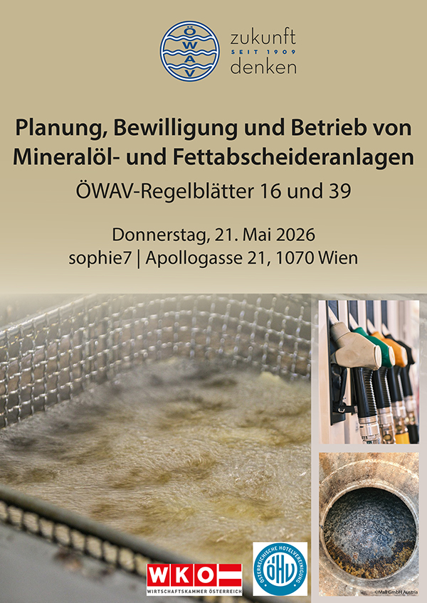 Cover Seminarfolder Planung, Bewilligung und Betrieb von Mineralöl- und Fettabscheideranlagen