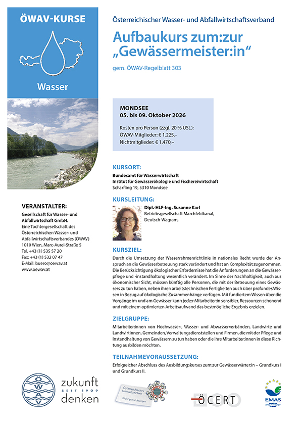 Cover Kursfolder Aufbaukurs zum:zur Gewässermeister:in