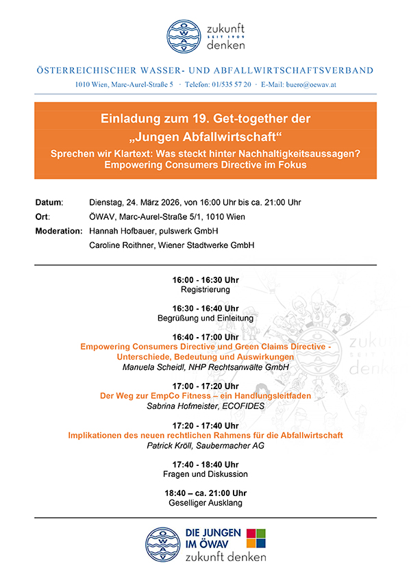 Bild Programm 19. Get-Together der Jungen Abfallwirtschaft im ÖWAV