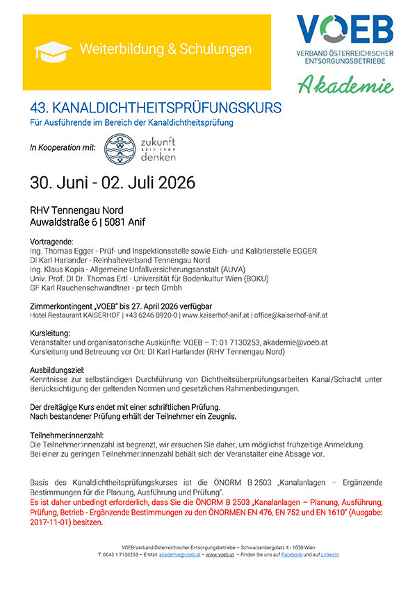 Das Bild zeigt die erste Seite des Kursprogramms