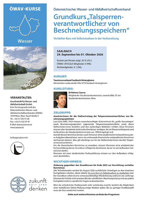 Cover Kursfolder Grundkurs Beschneiungsspeicher