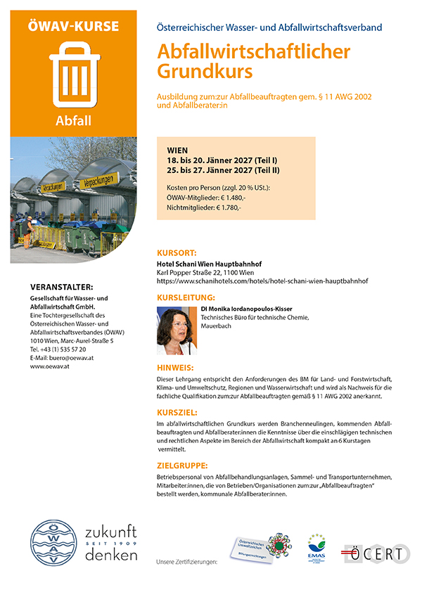 Cover Kursfolder Grundkurs Abfallwirtschaft