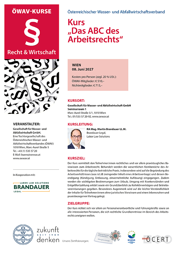 Cover Kursfolder ABC des Arbeitsrechts