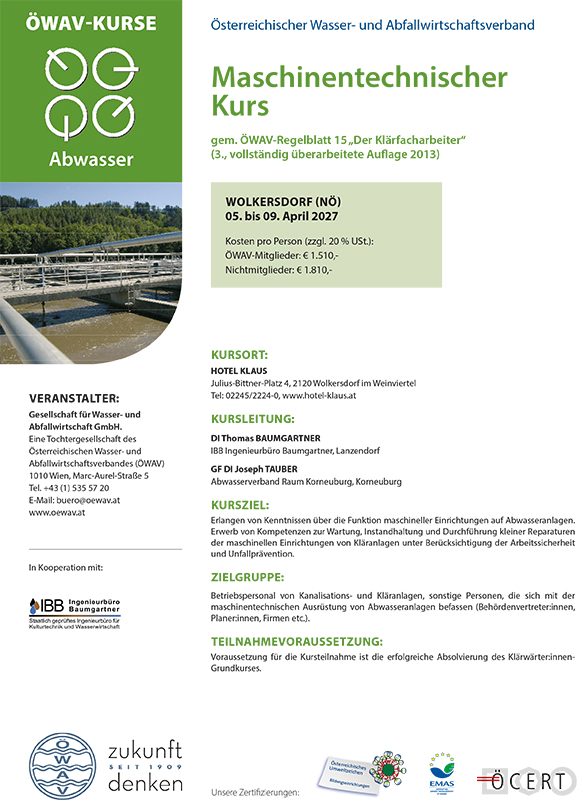 Cover Kursfolder Maschinentechnischer Kurs