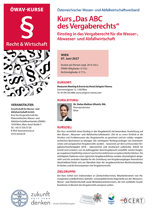 Cover Kursfolder ABC des Vergaberechts
