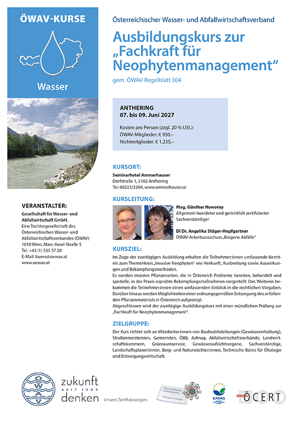 Cover Kursfolder Fachkraft für Neophytenmanagement
