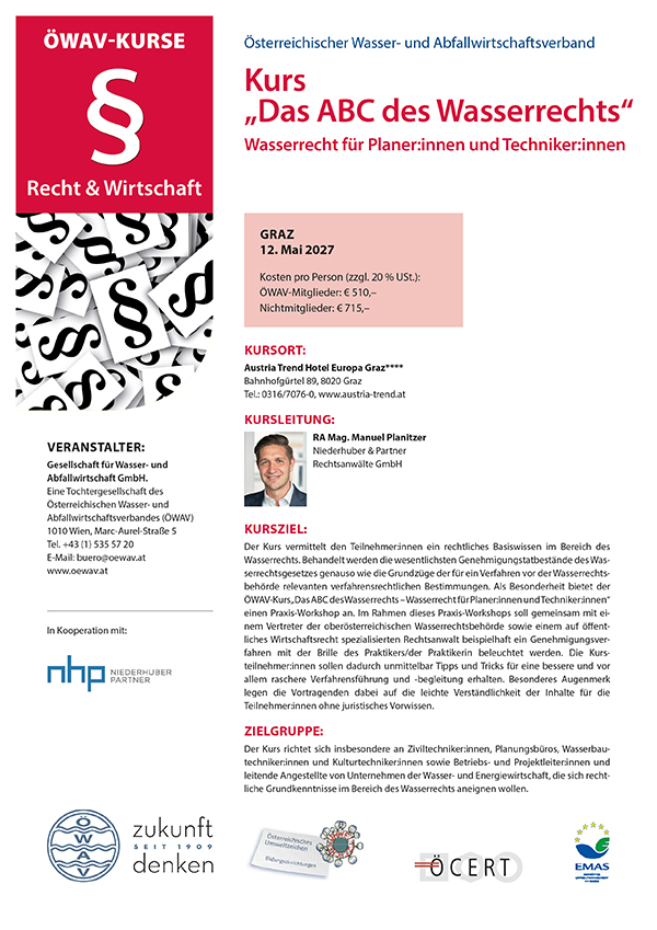 Cover Kursfolder ABC des Wasserrechts
