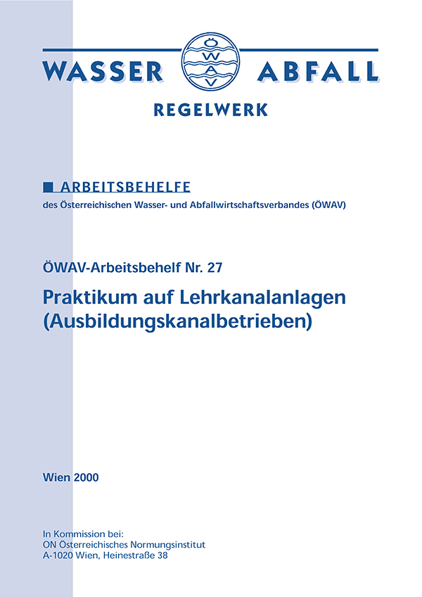Cover ÖWAV-Arbeitsbehelf 27