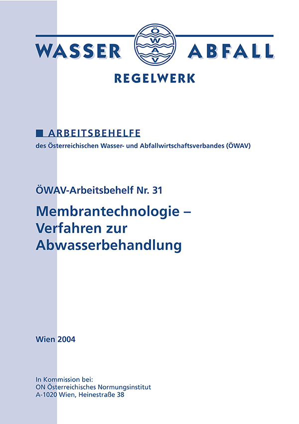Cover ÖWAV-Arbeitsbehelf 31