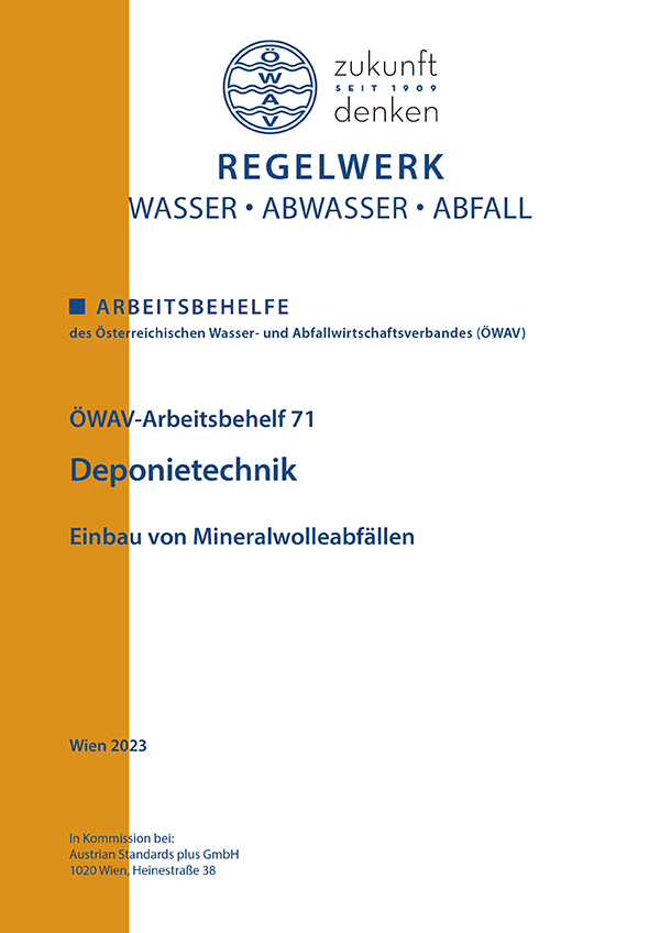 Cover ÖWAV-Arbeitsbehelf 71