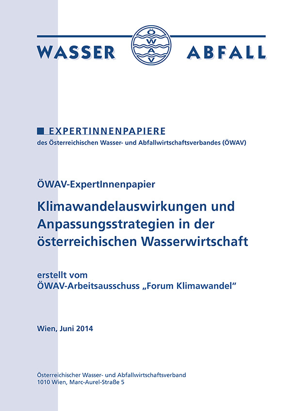 Cover ÖWAV-Expertinnenpapier Klimawandelauswirkungen und Anpassungsstrategien in der Wasserwirtschaft