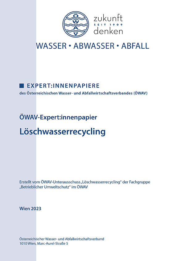 Cover ÖWAV-Expertinnenpapier Löschwasserrecycling