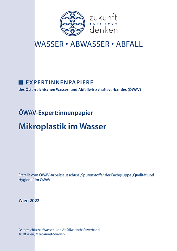 Cover ÖWAV-Expertinnenpapier Mikroplastik im Wasser