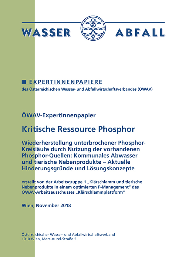 Cover ÖWAV-Expertinnenpapier Kritische Ressource Phosphor
