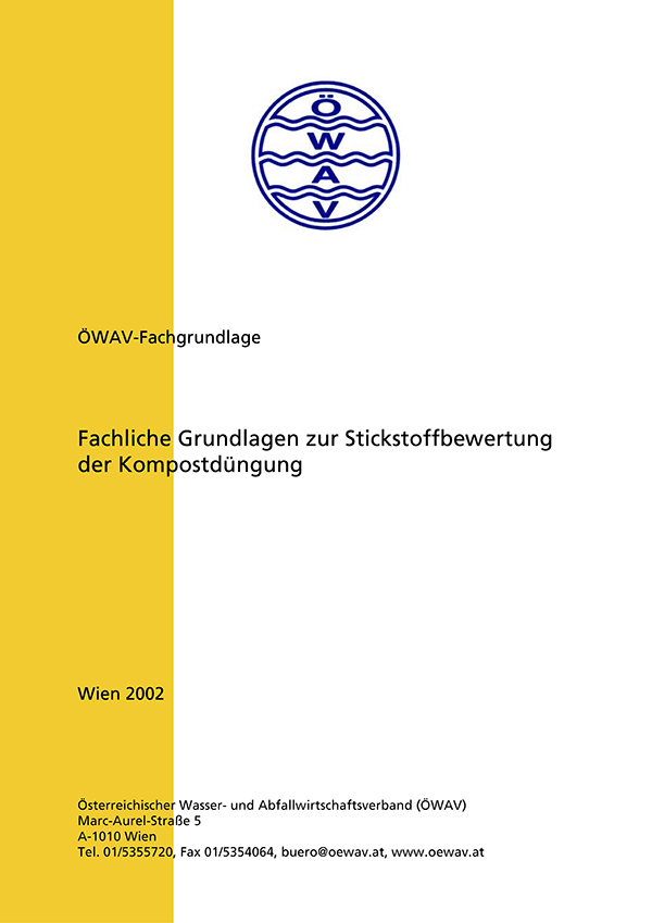 Cover ÖWAV-Fachgrundlage Stickstoffbewertung der Kompostdüngung