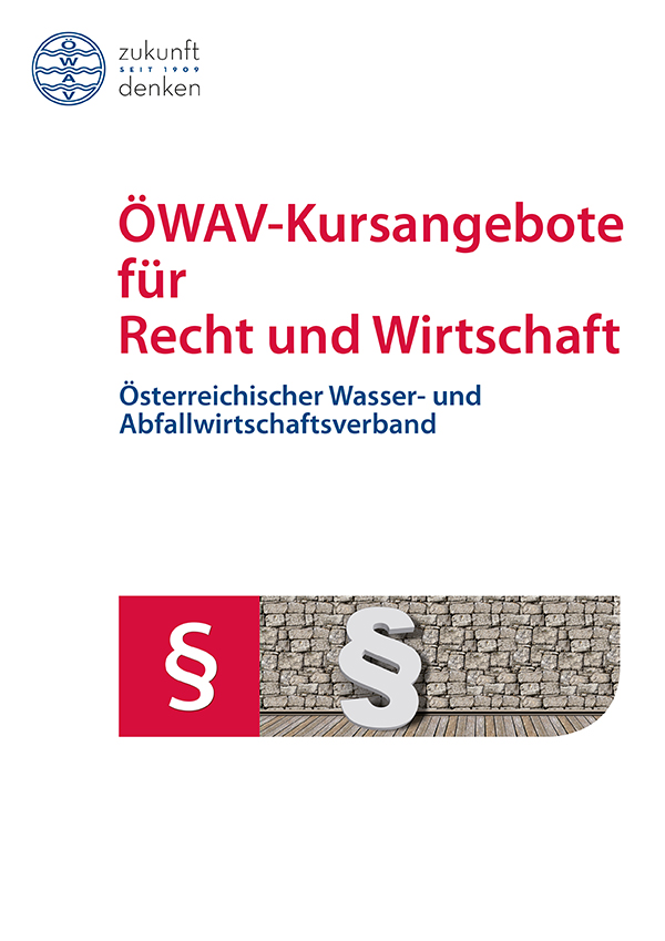 Cover Folder ÖWAV-Kursangebote für Recht und Wirtschaft