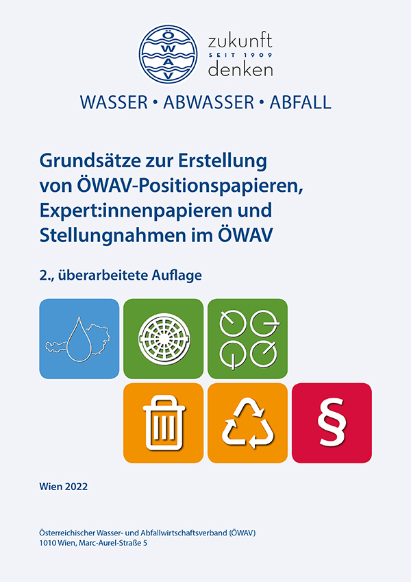 Cover Grundsätze für die Erstellung von ÖWAV-Positionspapieren, Expert:innenpapieren und Stellungnahmen