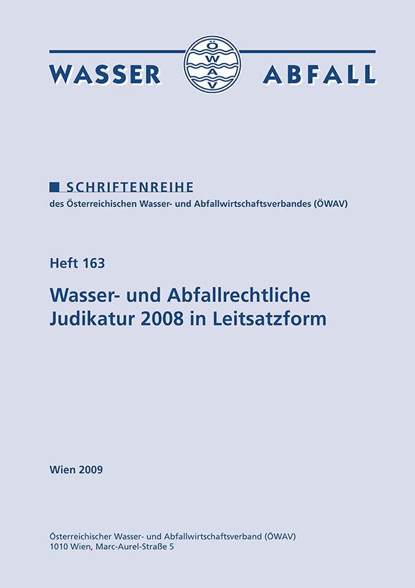 Cover ÖWAV-Schriftenreihe Heft 163