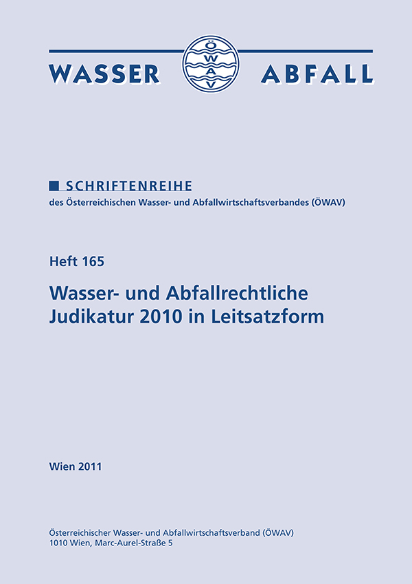 Cover ÖWAV-Schriftenreihe Heft 165