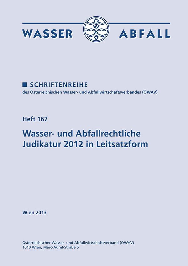 Cover ÖWAV-Schriftenreihe Heft 167