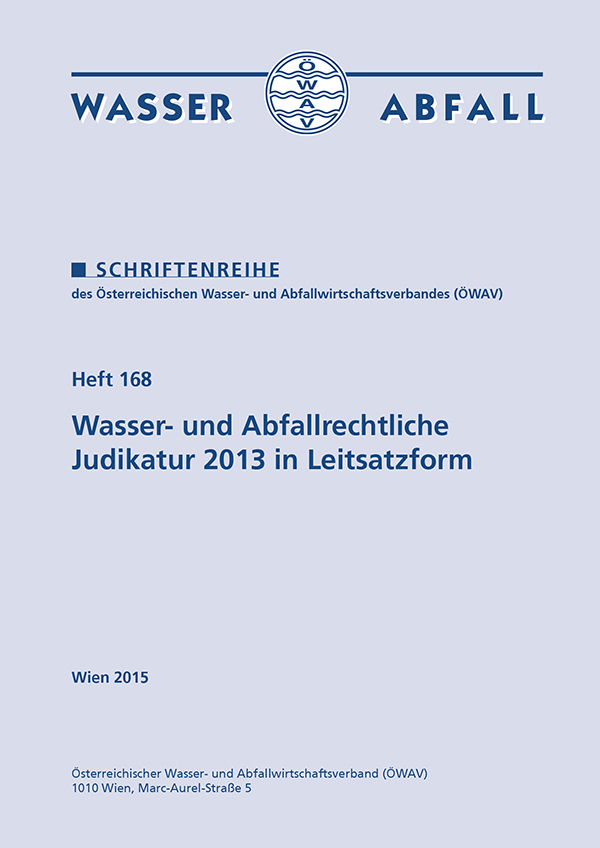 Cover ÖWAV-Schriftenreihe Heft 168