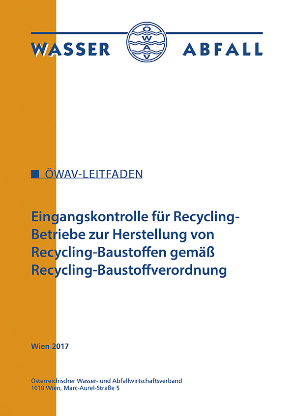 Cover ÖWAV-Leitfaden Eingangskontrolle für Recyclingbetriebe