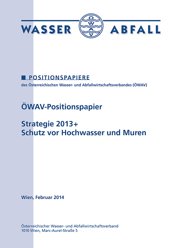 Cover ÖWAV-Positionspapier Strategoe 2013 plus Hochwasser und Muren