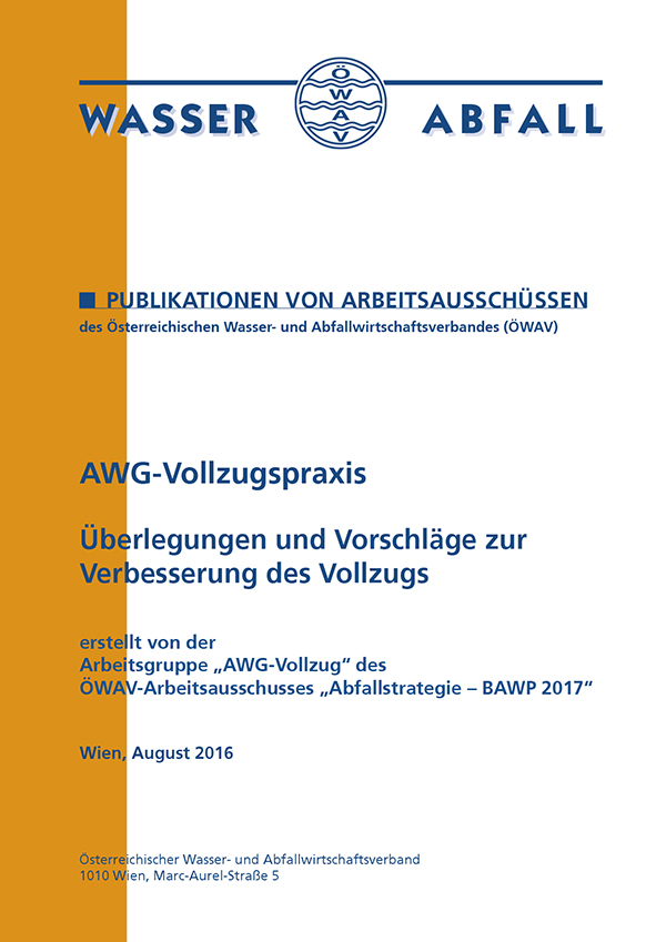 Cover ÖWAV-Ausschusspapier AWG-Vollzugspraxis