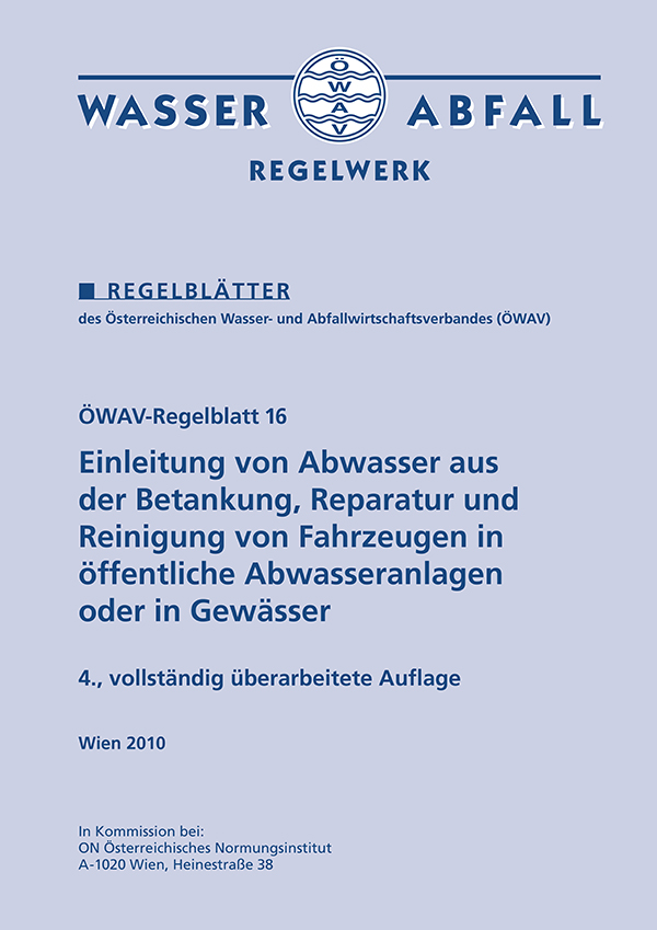Cover ÖWAV-Regelblatt 16
