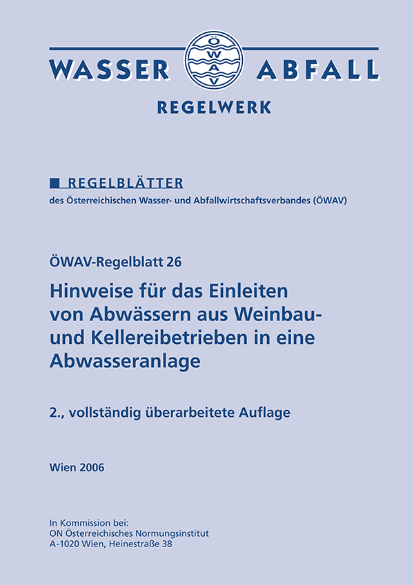Cover ÖWAV-Regelblatt 26