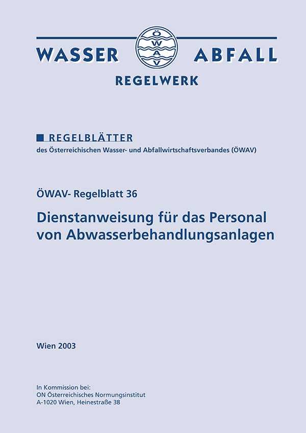 Cover ÖWAV-Regelblatt 36