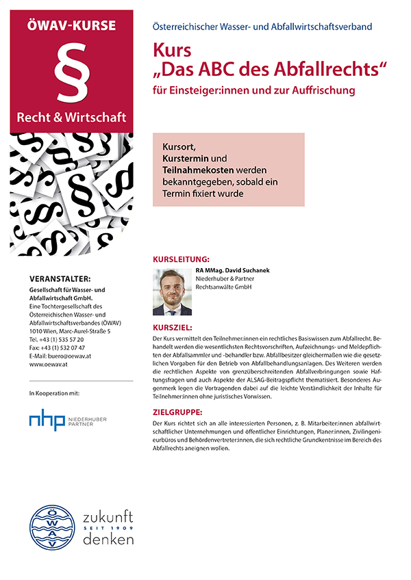 Cover Kursfolder ABC des Abfallrechts

